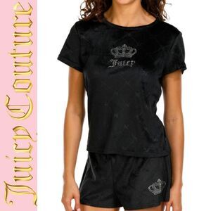 Juicy Couture Rhinestone Crown Logo Velour Pajama Set